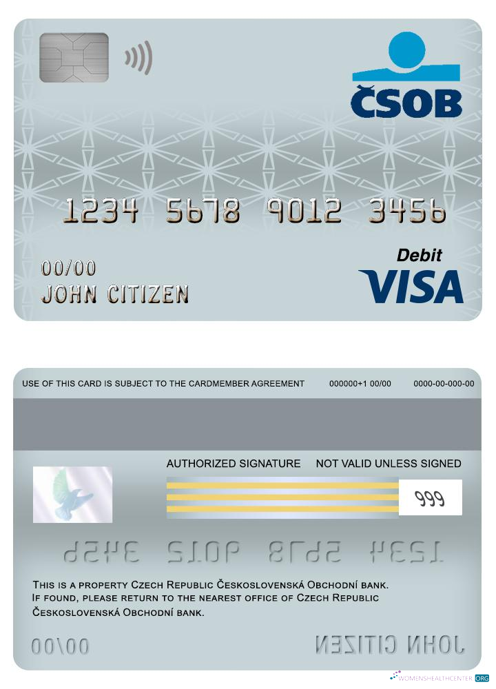 Download Czech republic ceskoslovenská obchodní bank visa debit card t Photoshop template